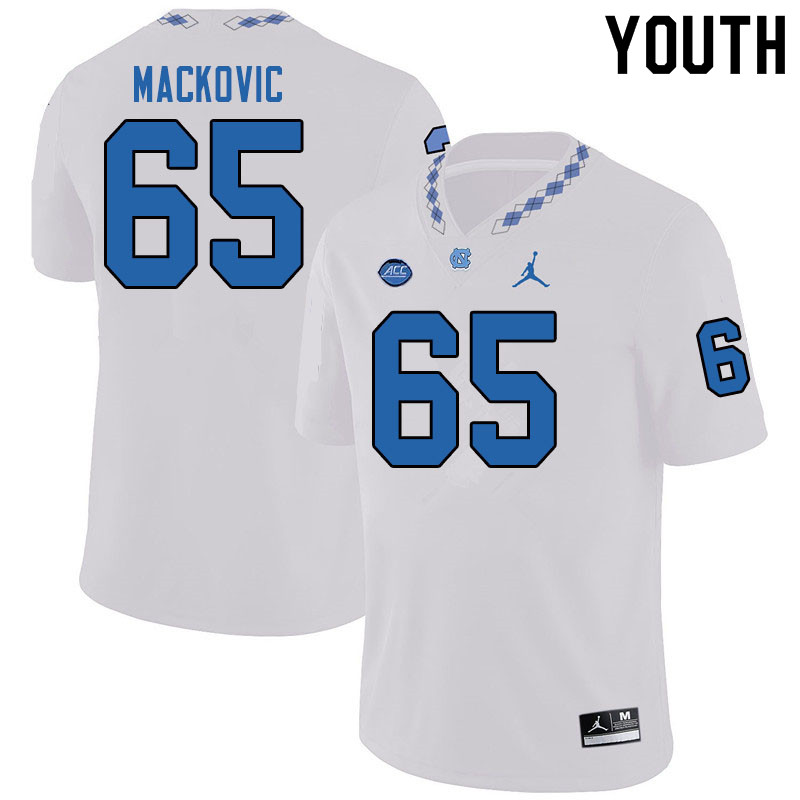 Jordan Brand Youth #65 Nick Mackovic North Carolina Tar Heels College Football Jerseys Sale-White